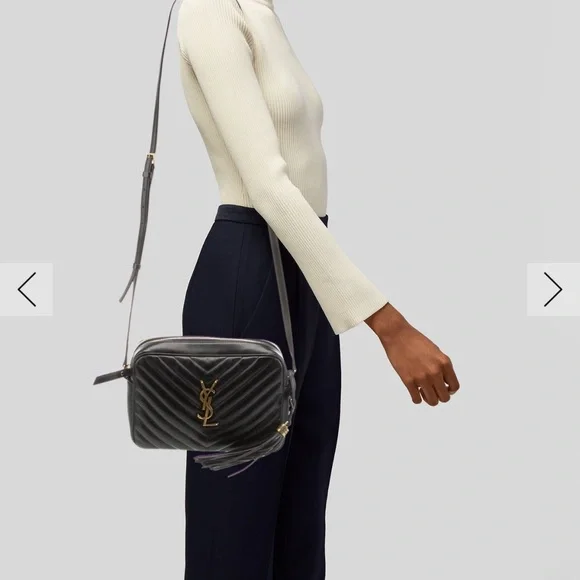 Saint Laurent Lou Black Quilted Leather Camera Bag with Tassel - Picture 7 of 10